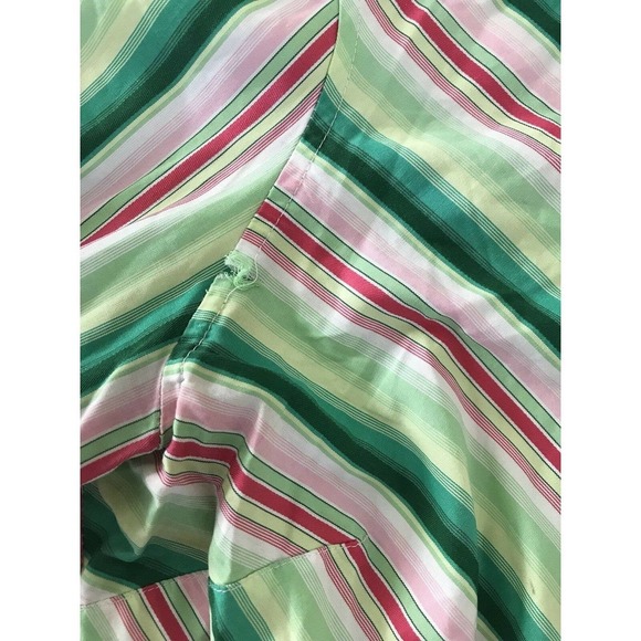 Tommy Hilfiger | Button Front Shirt Womens Size L Green Collar Cuff Cotton - Picture 10 of 12